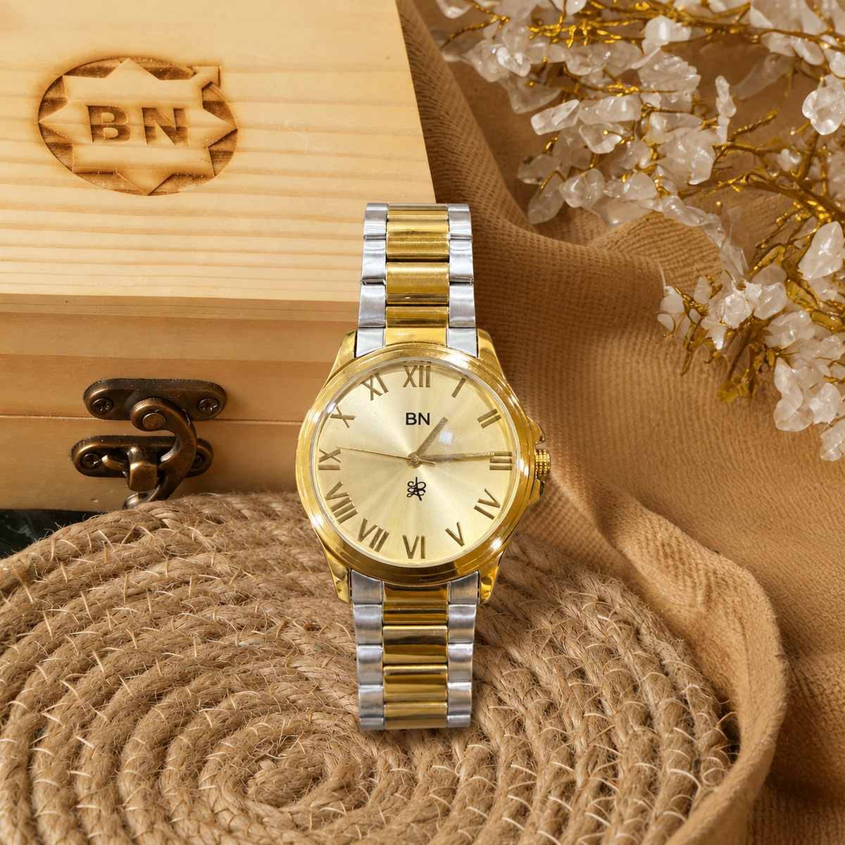 Golden Silver Luck Watch - Full Roman
