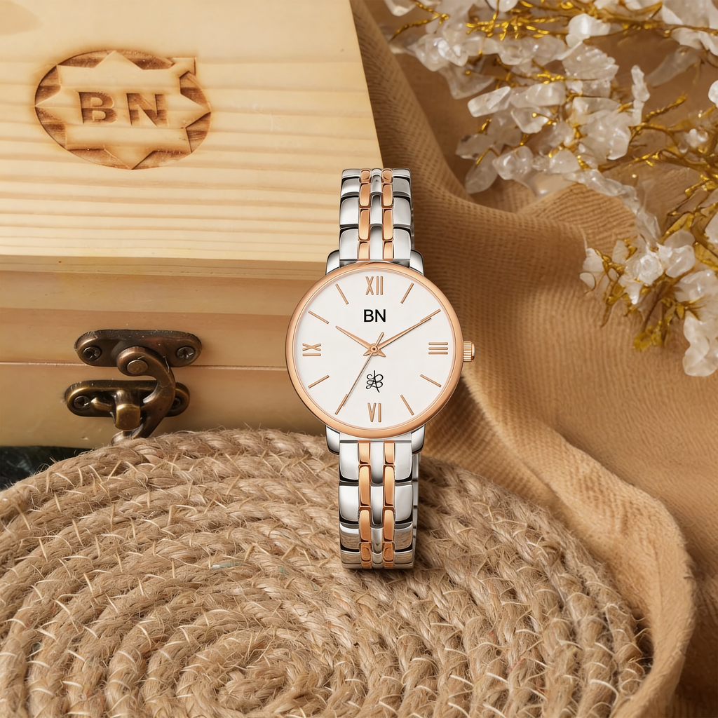 The White Dial - Dual Tone Strap Watch (Female)