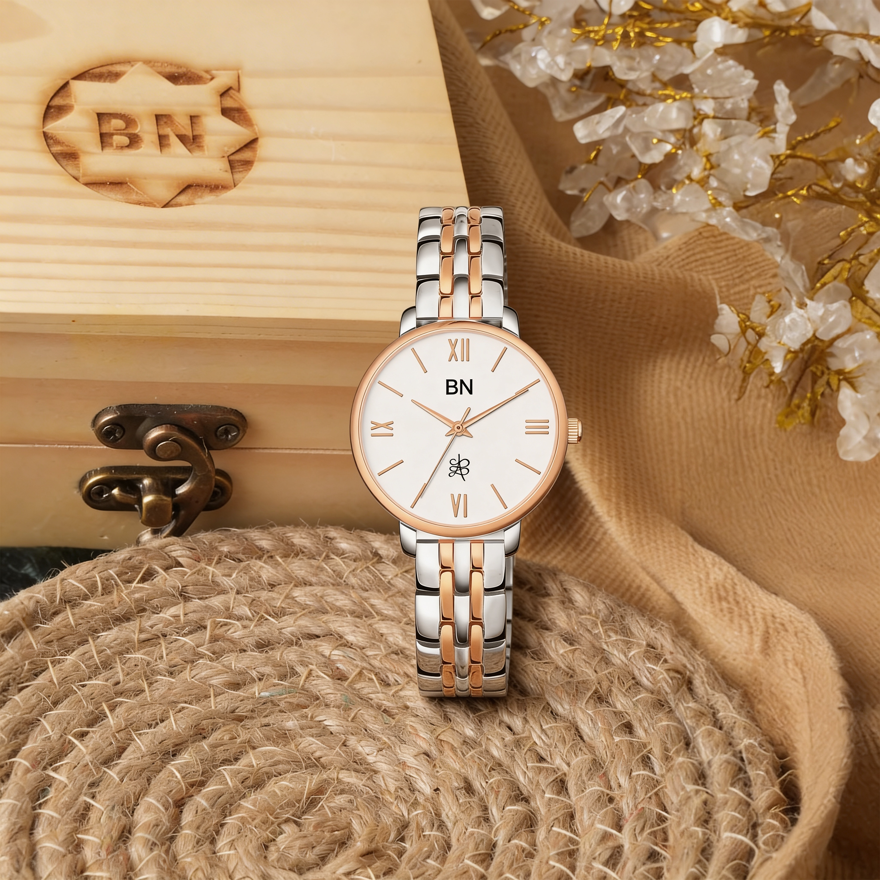 The White Dial - Dual Tone Strap Watch (Female)
