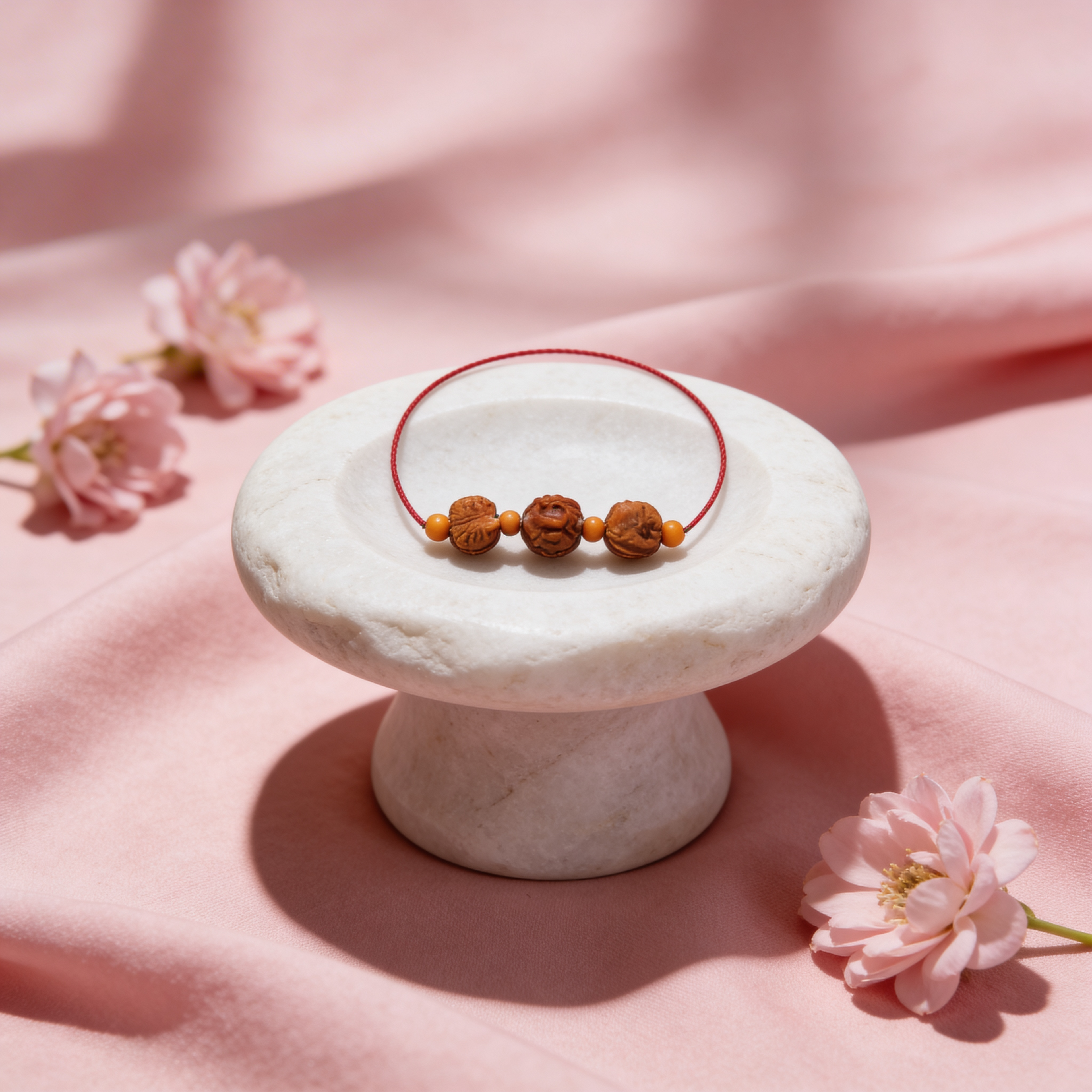 Saraswati Kawach Nepali + Wooden Beads + Red Dhaga_ Lab Certified