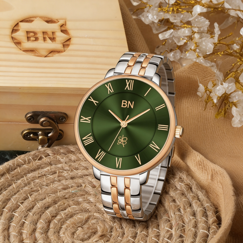 Green With Dual Tone Strap Watch (Female)