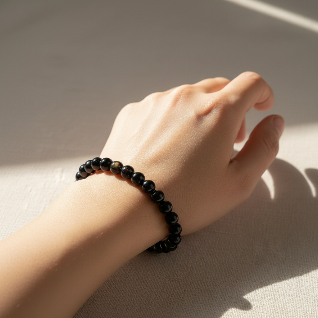 Black Obsidian Crystal Bracelet