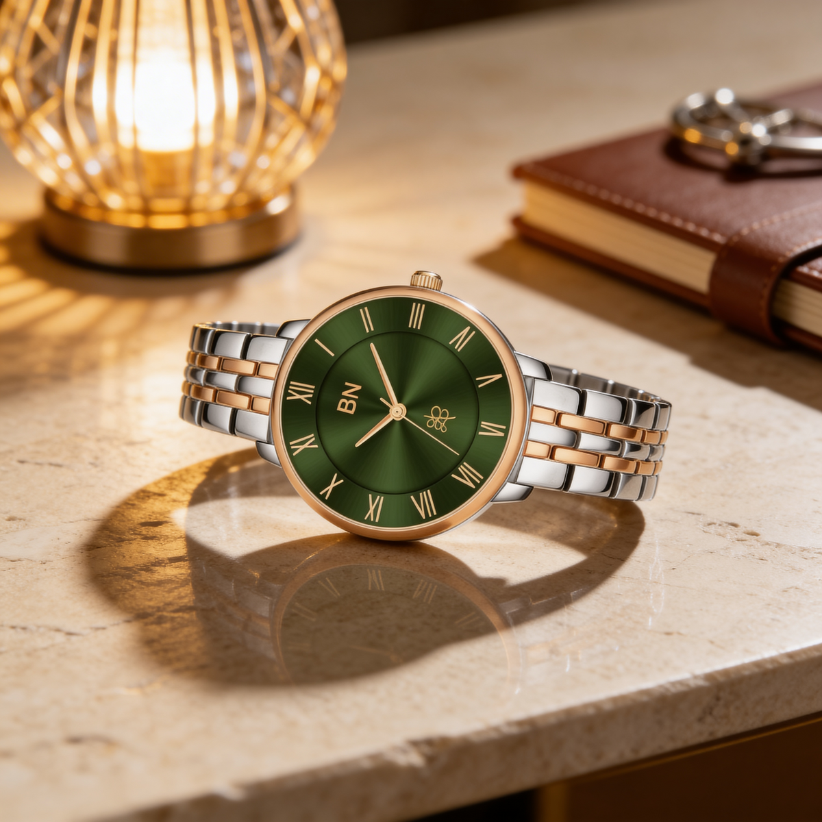 Green With Dual Tone Strap Watch (Female)