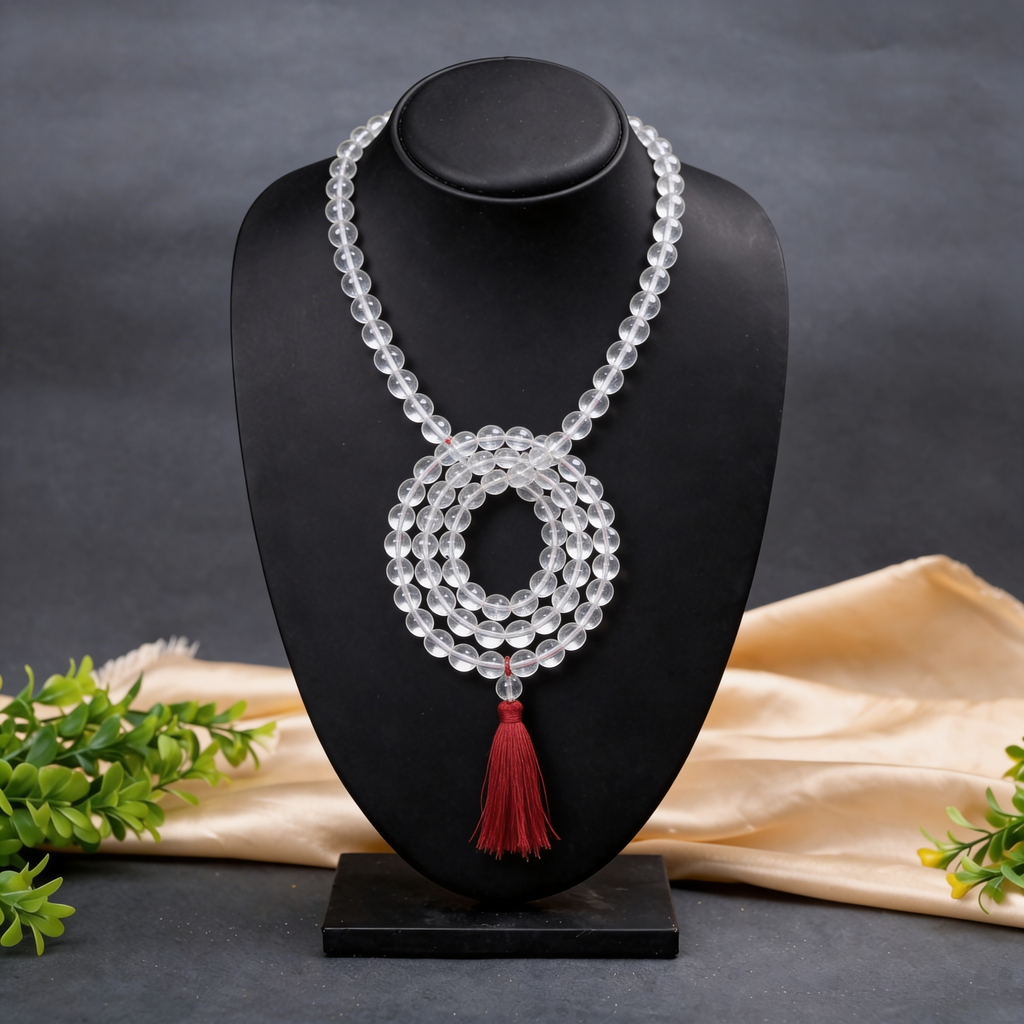 Spl Crystal Jaap Mala 108 Beads 8mm