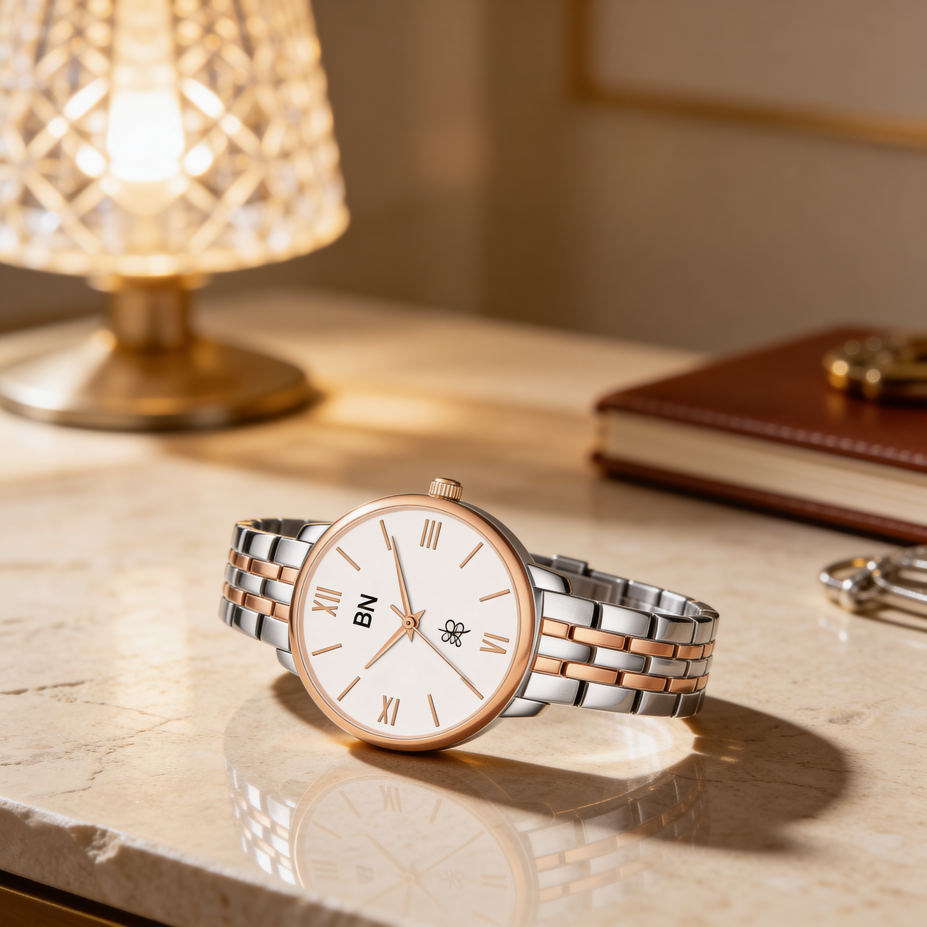 The White Dial - Dual Tone Strap Watch (Female)