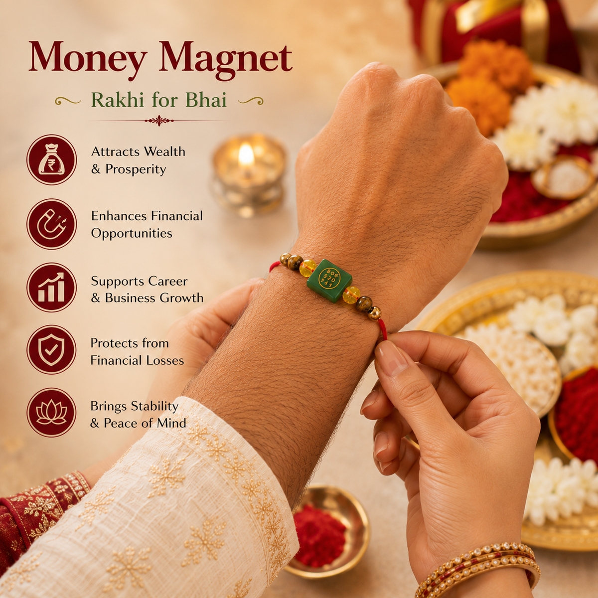 Money Magnet Bhai - Rakhi (With Zibu Coin)