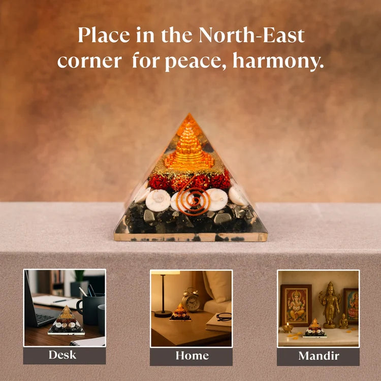 Laxmi Pyramid with Shri Yantra and Gomti Chakra