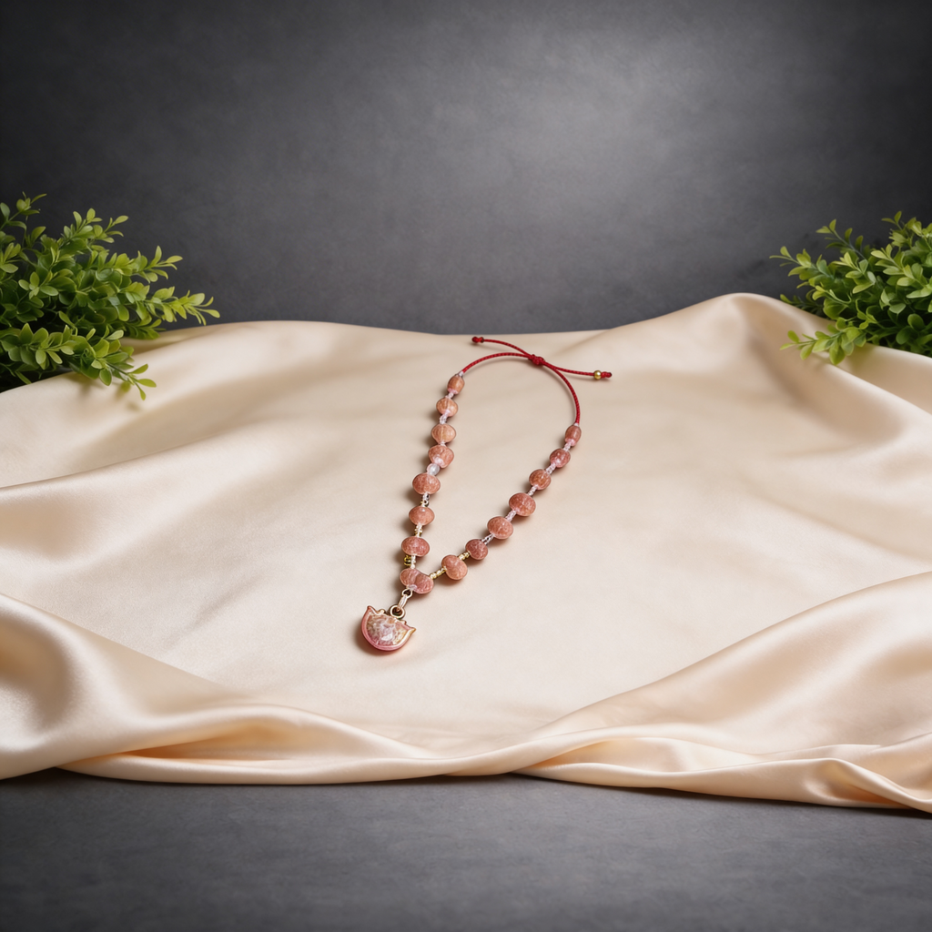 Siddha Mala in silver - Red Dhaga
