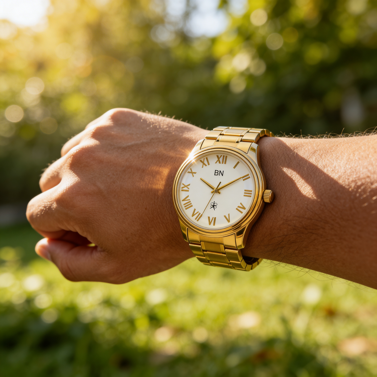 Gold Luck Watch - Full Roman (White Dial)