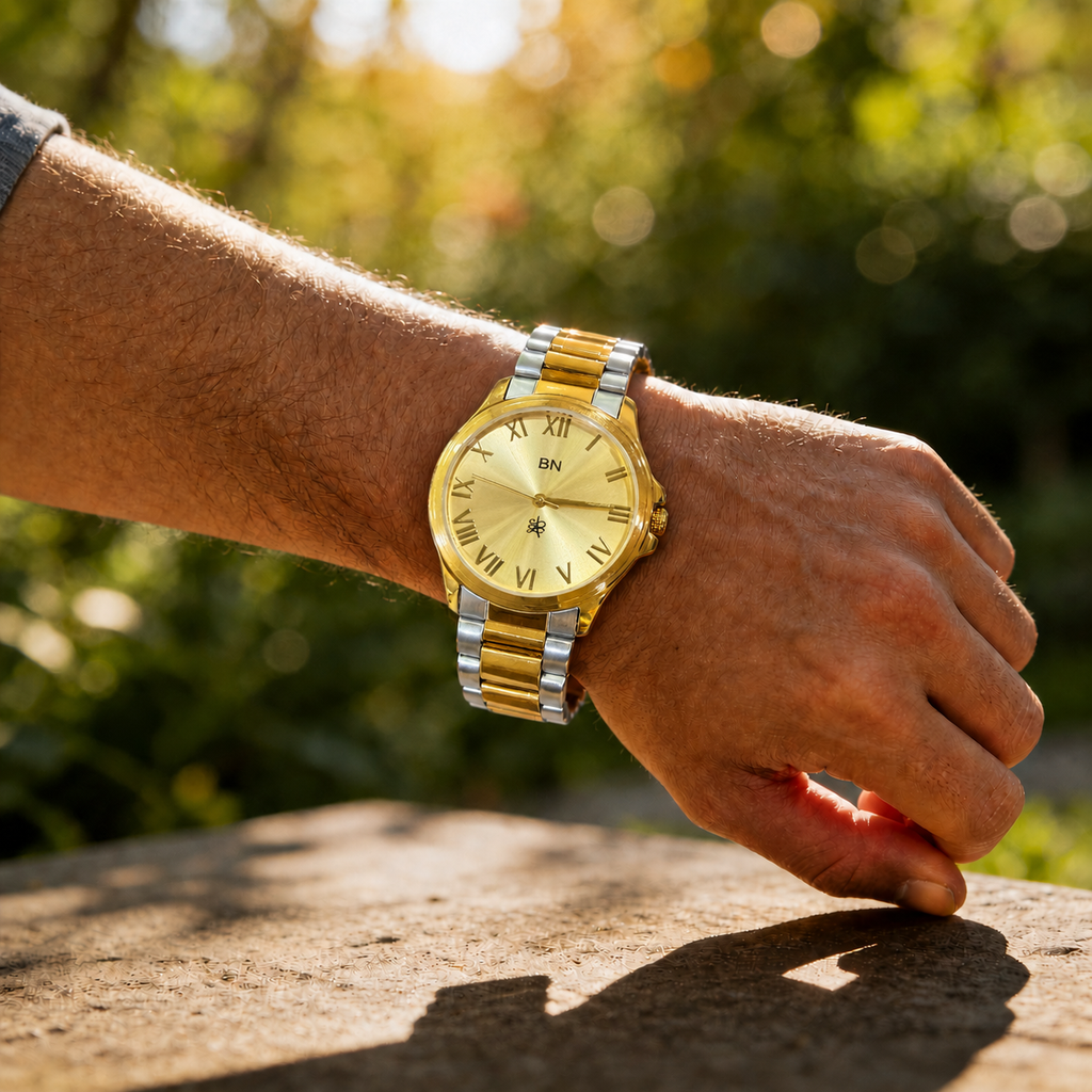 Golden Silver Luck Watch - Full Roman