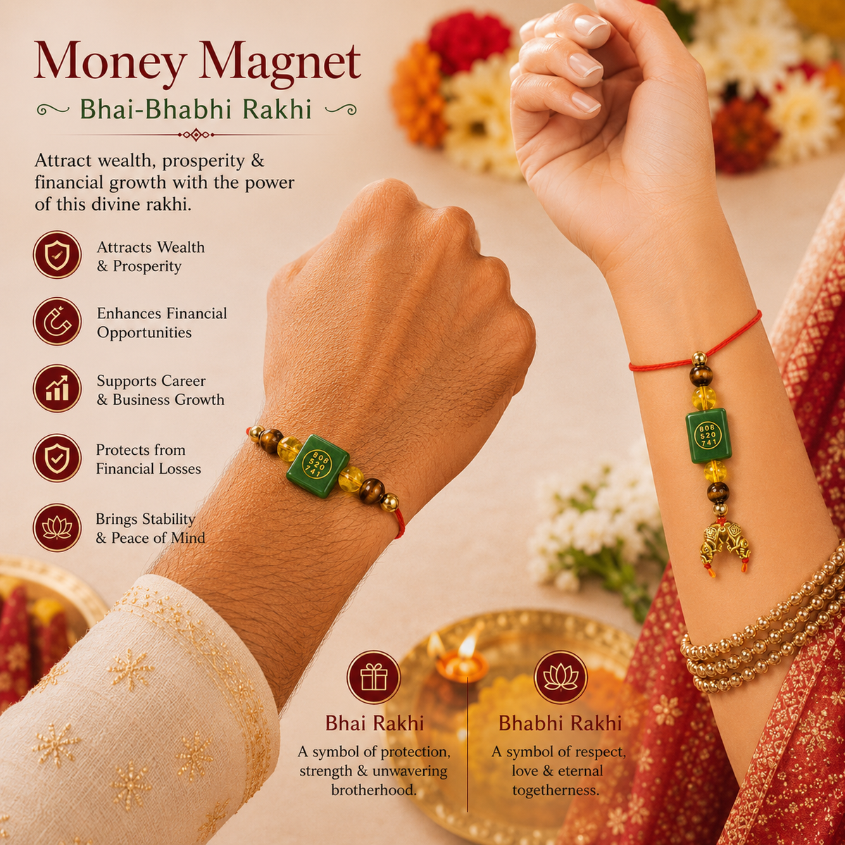 Money Magnet Bhai - Bhabhi Rakhi (With Zibu Coin)