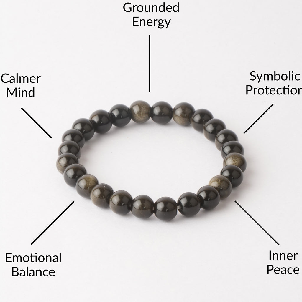 Black Obsidian Crystal Bracelet