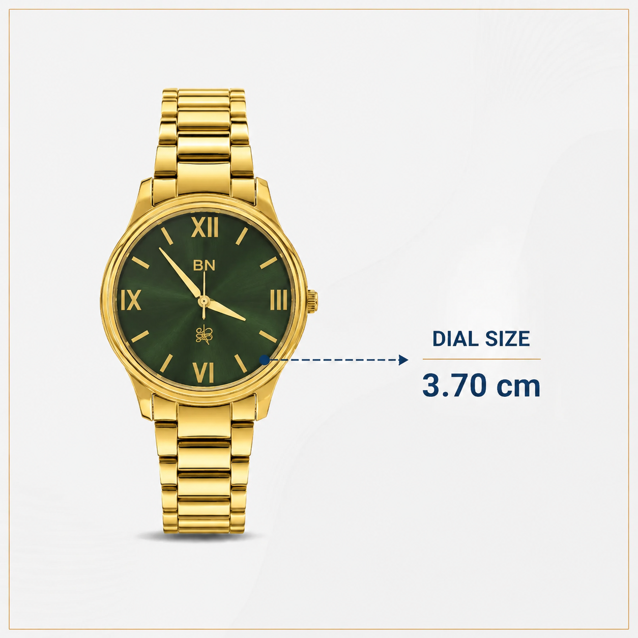 Green Dial Golden Strap- Half Roman