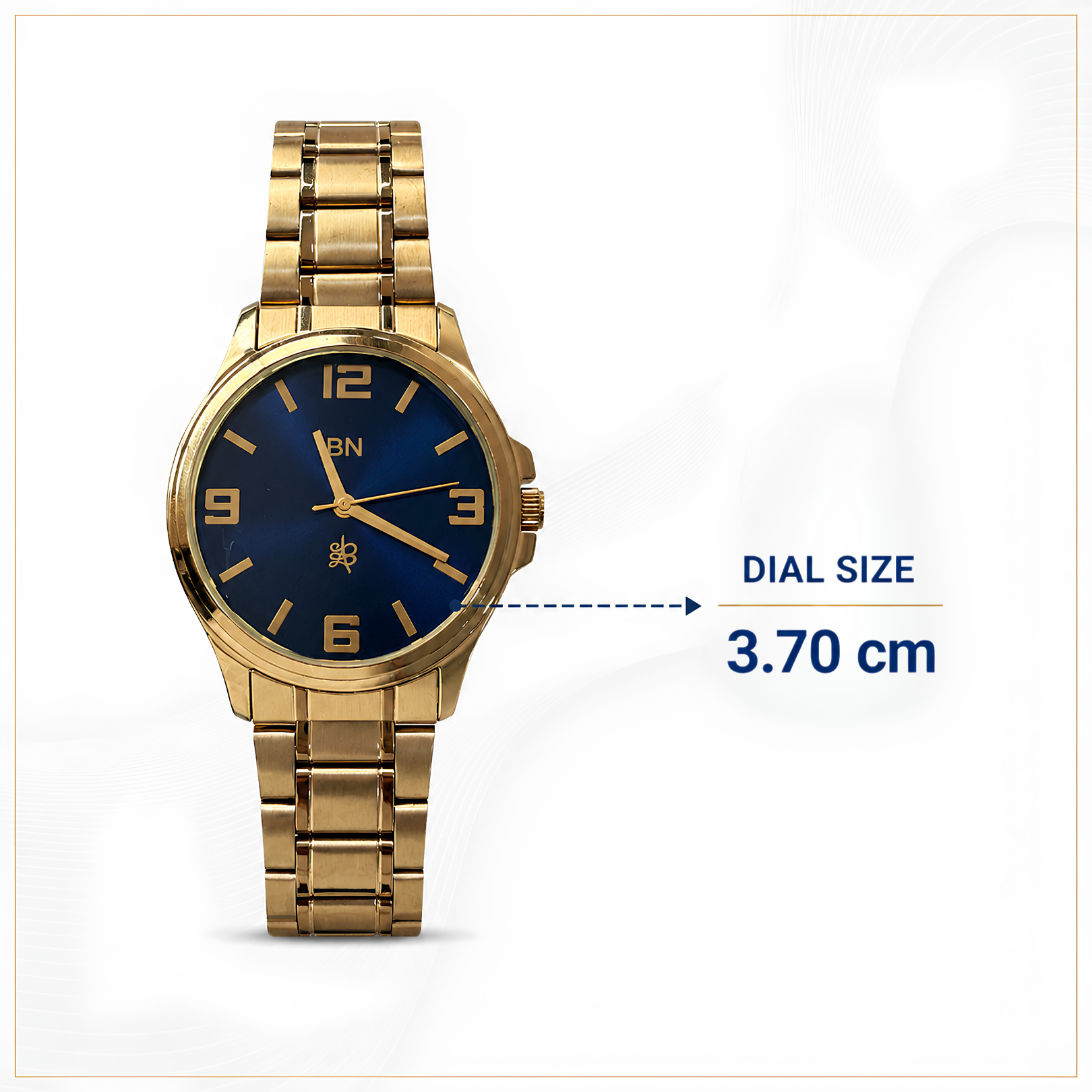 Gold Luck Watch - Half Numeric (Blue Dial)