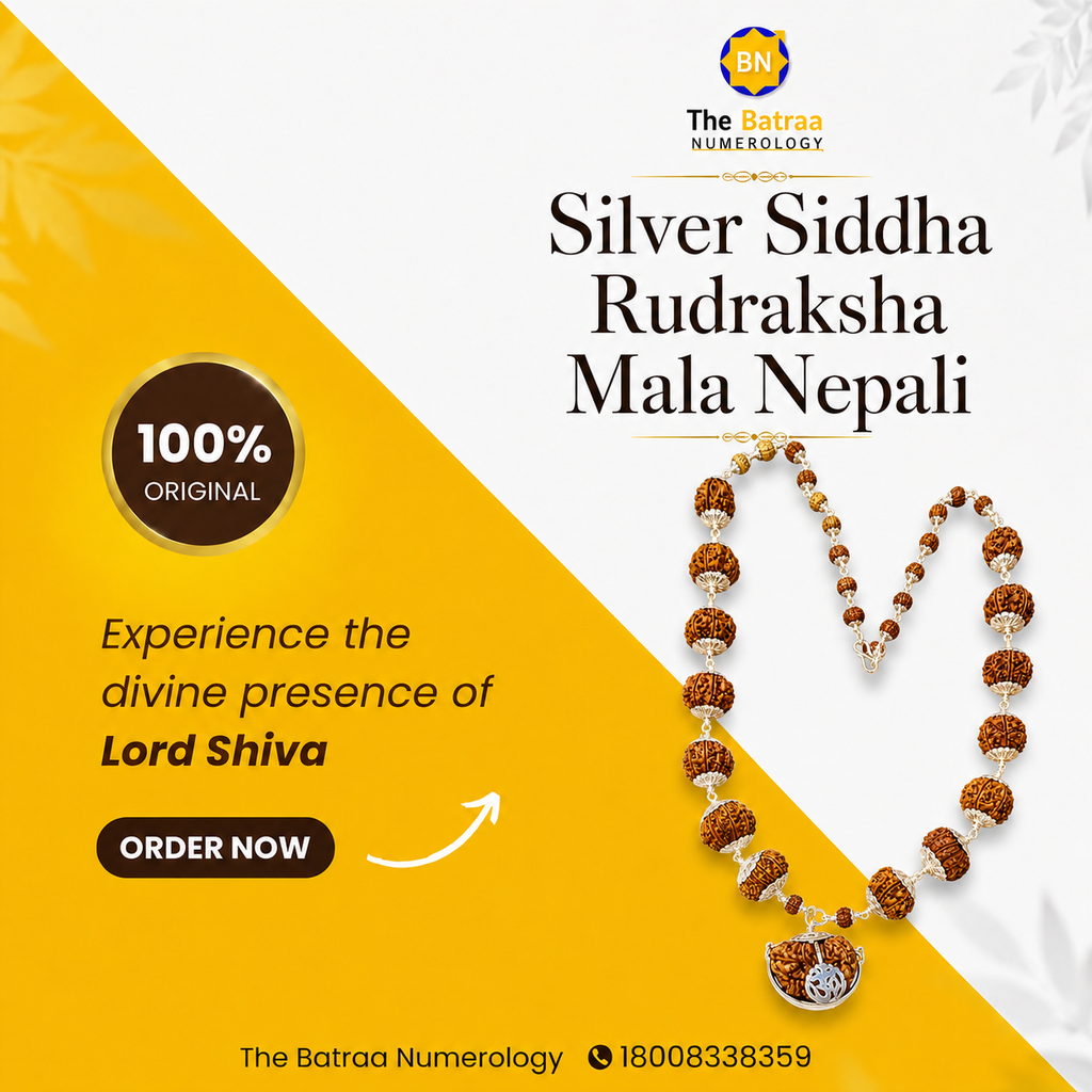 Silver Nepali Siddha Mala 1 to 14 Mukhi with Ganesh & Gauri Shankar Rudraksha | Pure Silver Caps & Silver Mala_ Lab Certified