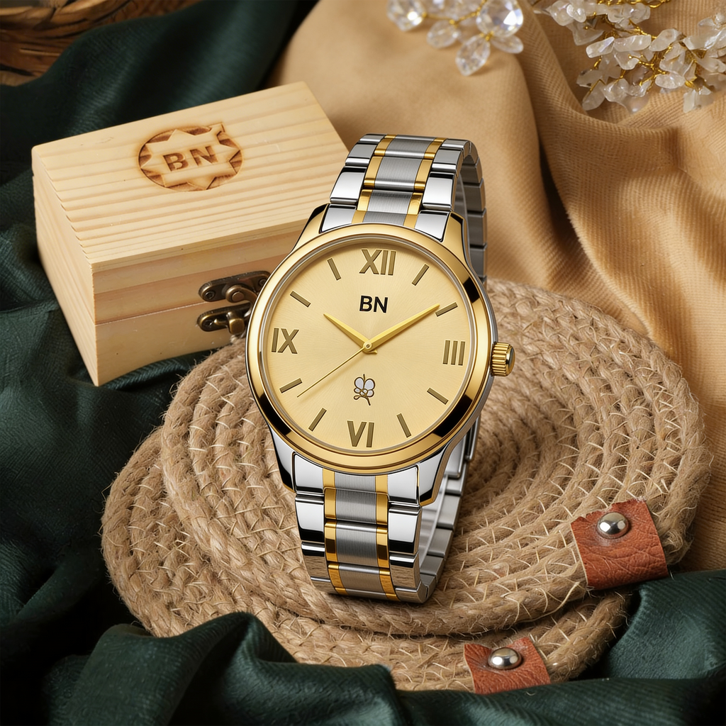 Golden Silver Luck Watch - Half Roman