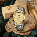Golden Silver Luck Watch - Half Roman