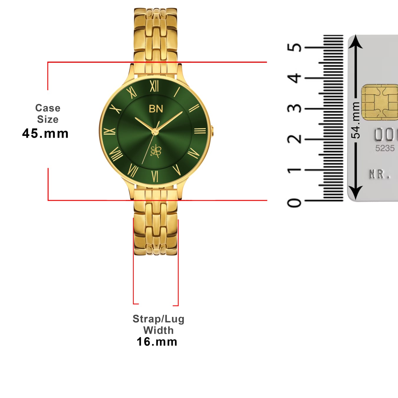 The Green Dial – Golden Strap Watch (Female)