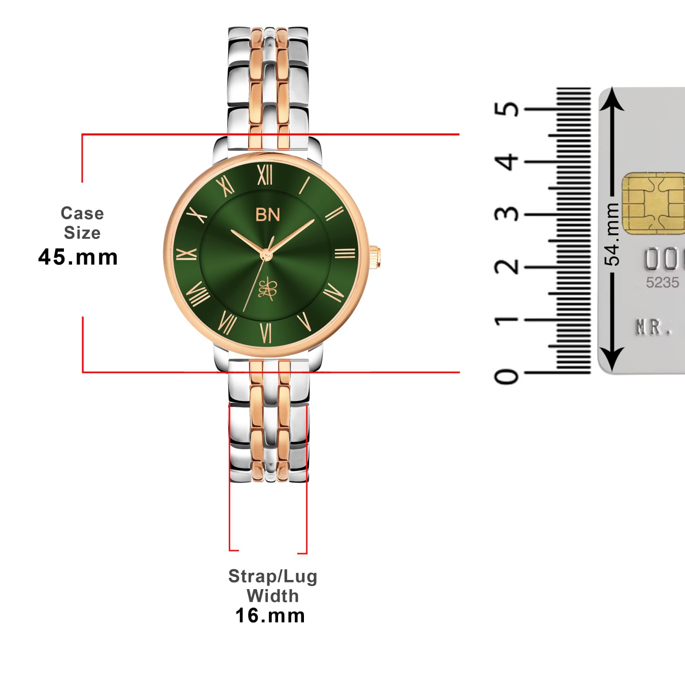 Green With Dual Tone Strap Watch (Female)