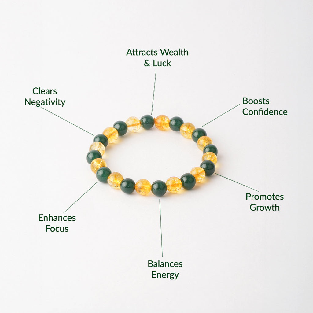 Green Aventurine & Citrine Crystal Bracelet