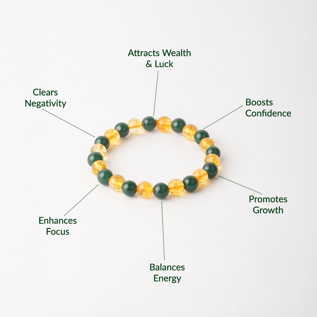 Green Aventurine & Citrine Crystal Bracelet