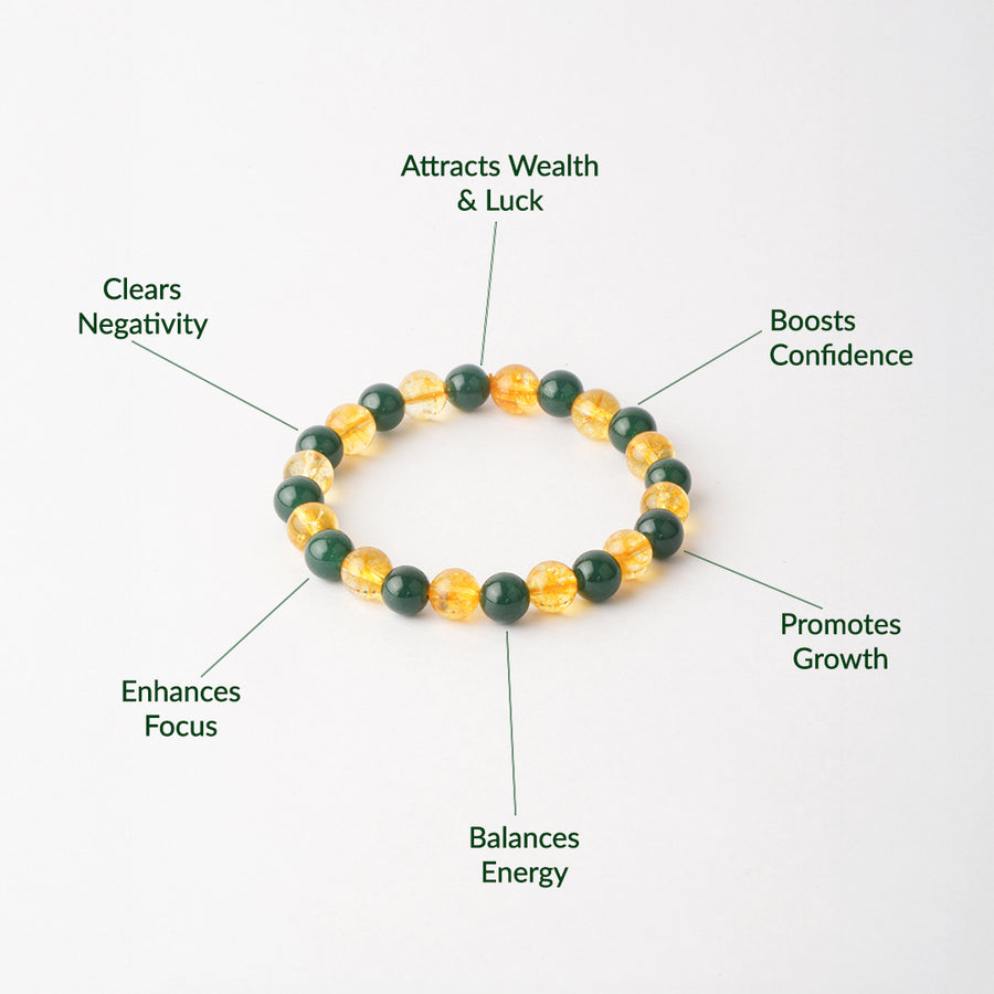 Green Aventurine & Citrine Crystal Bracelet